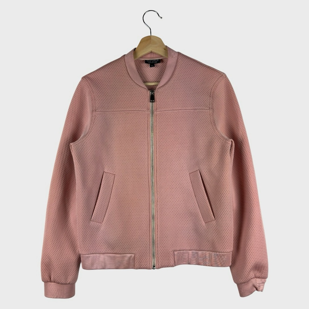 Top Shop Bomber Jacket in Light Pink